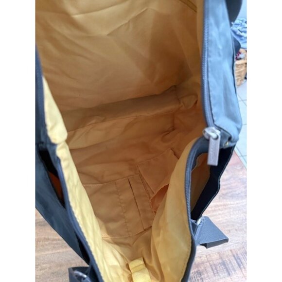 Baggallini Carryall Tote Grey Yellow Lining Nylon Case Bag Travel Double Handle - Picture 9 of 11